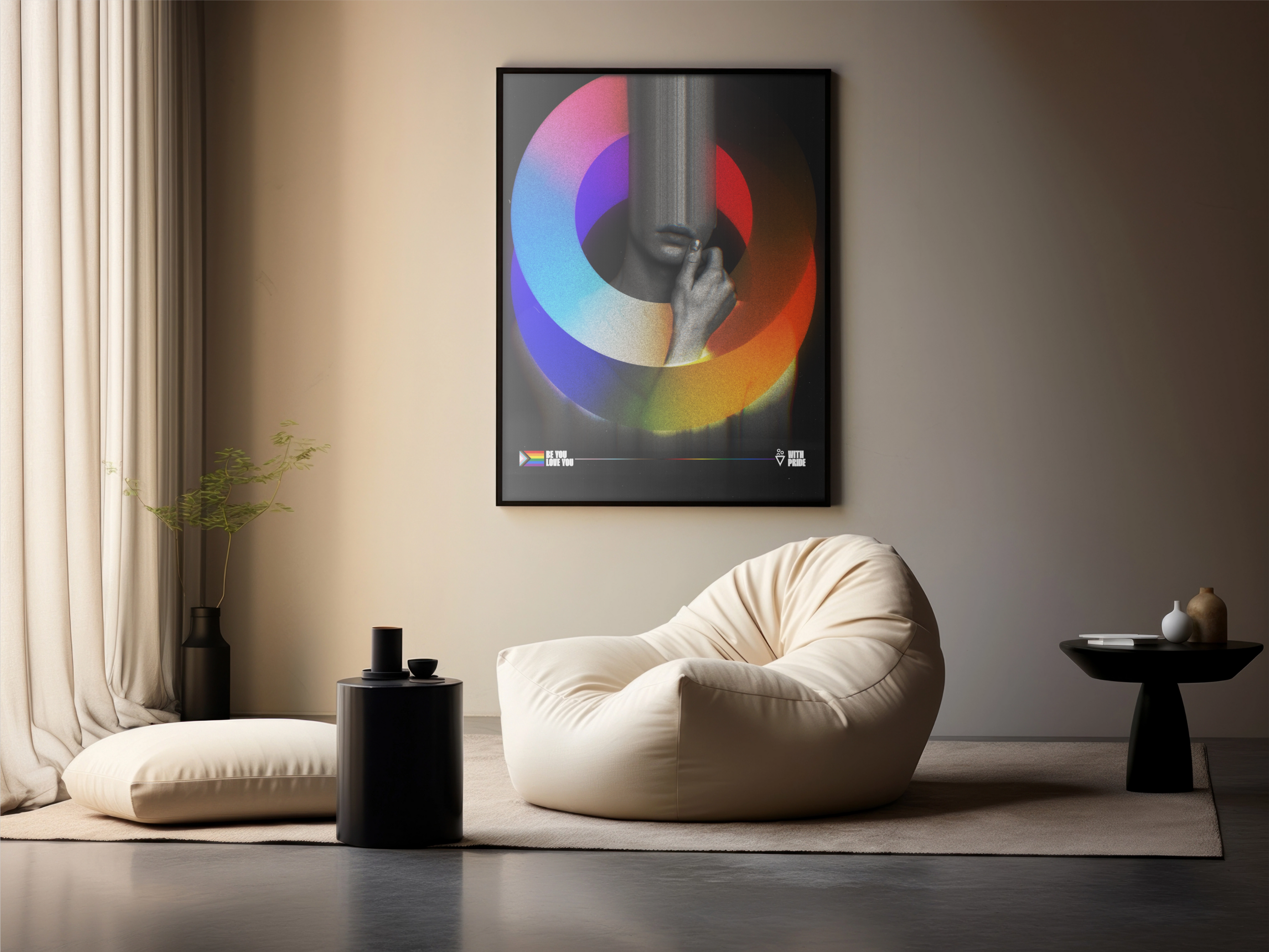 Mockup of With Pride Art Print